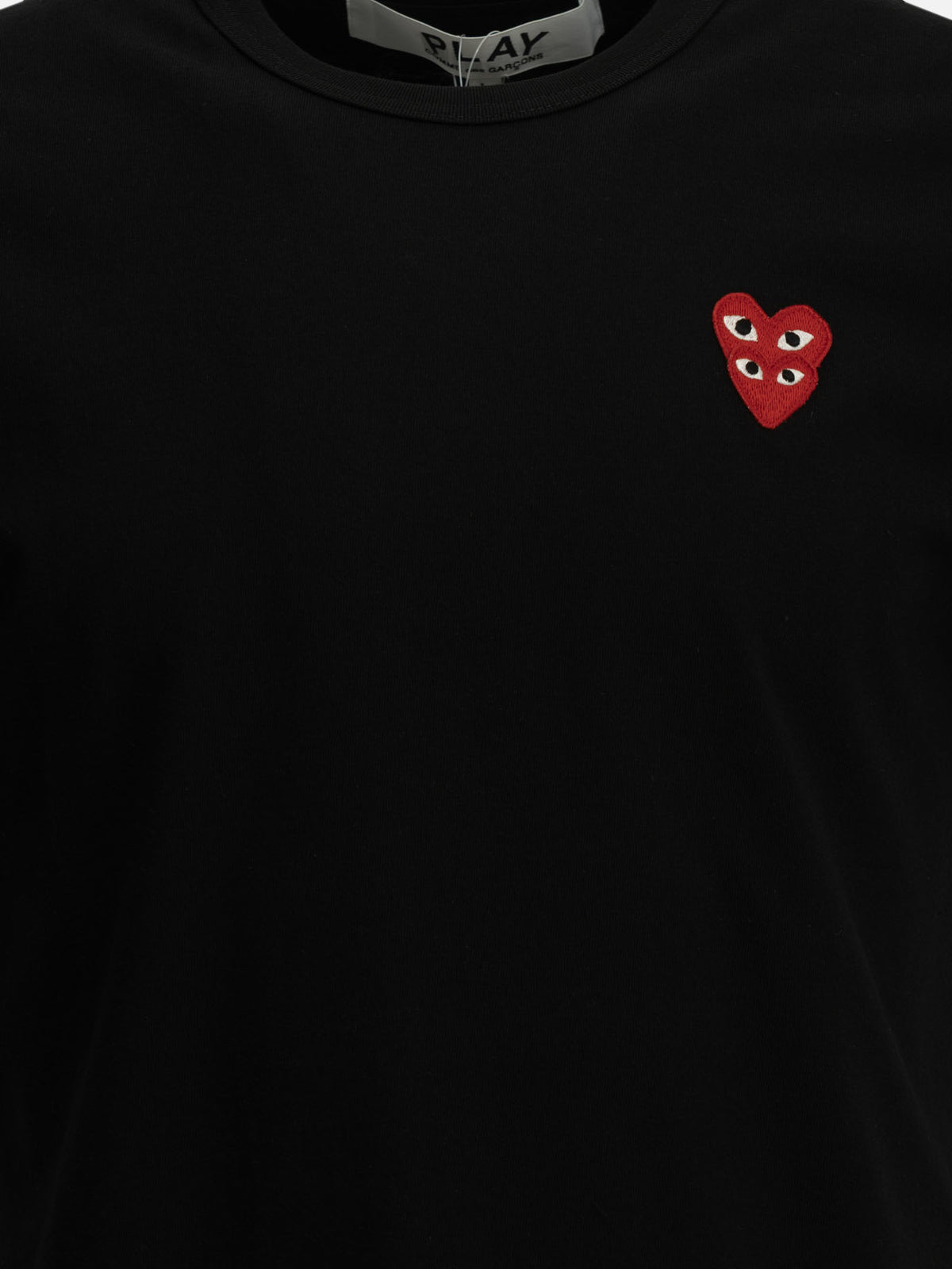Comme Des Garçons Play "Double Heart" Crew-Neck T-Shirt Black

