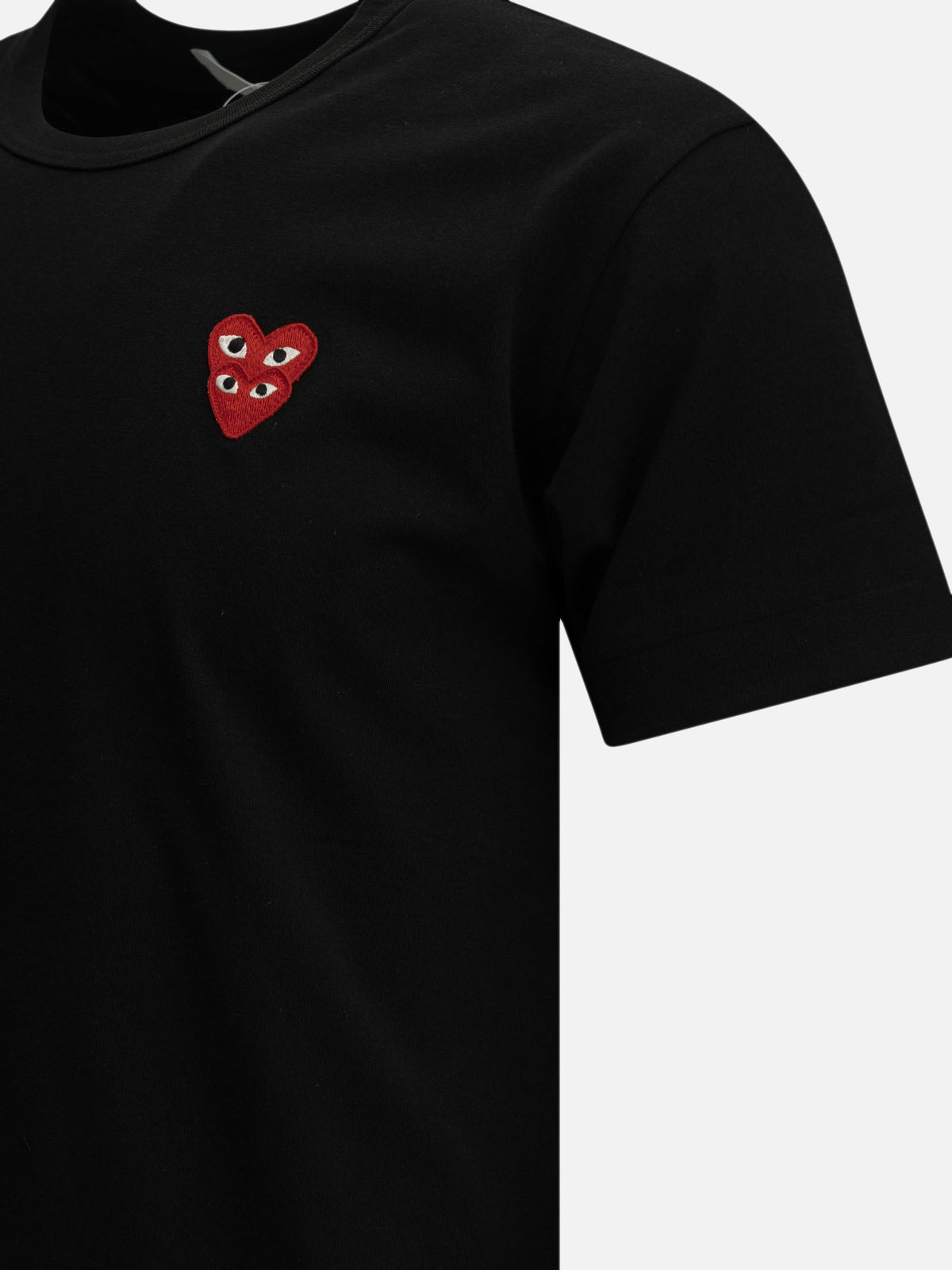 Comme Des Garçons Play "Double Heart" Crew-Neck T-Shirt Black - VIETTI
