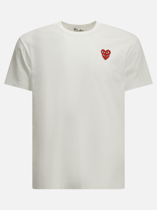 Comme Des Garçons Play "Double Heart" Crew-Neck T-Shirt White

