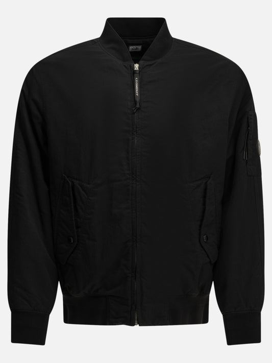 C.P. Company "T-Flatt Lens" Bomber Jacket Black

