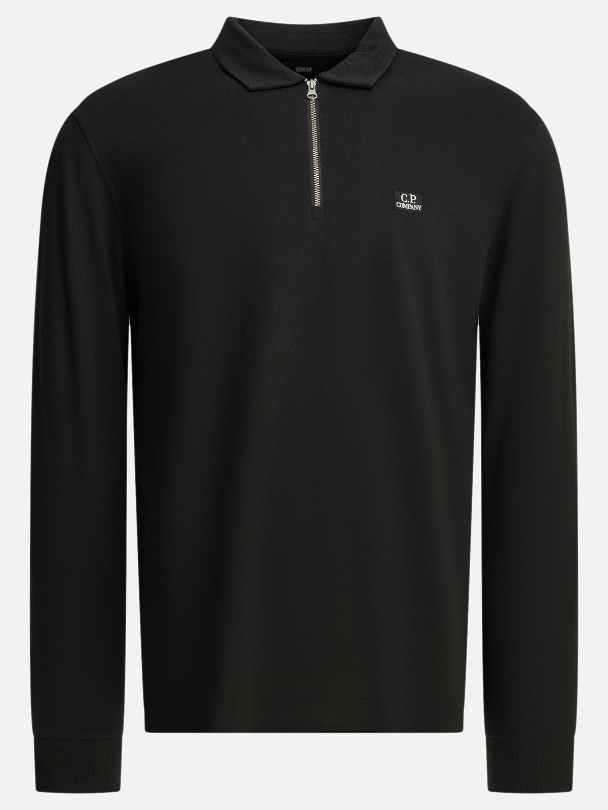 C.P. Company Half-zip polo shirt with logo Black