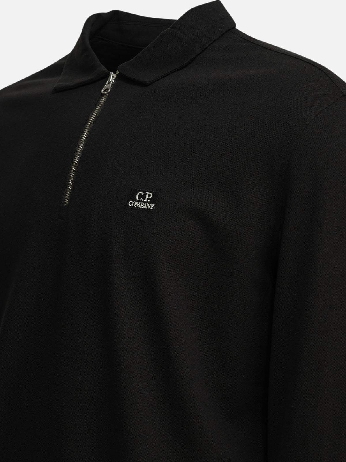 C.P. Company Half-zip polo shirt with logo Black
