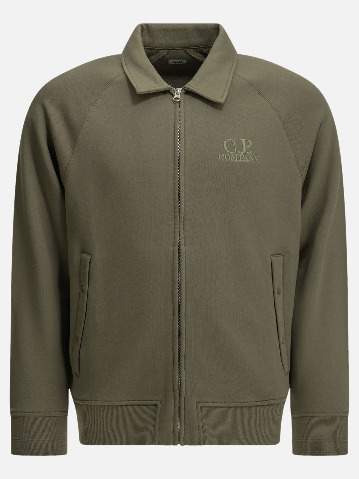 C.P. Company Zip-up Sweatshirt with Logo Green - VIETTI