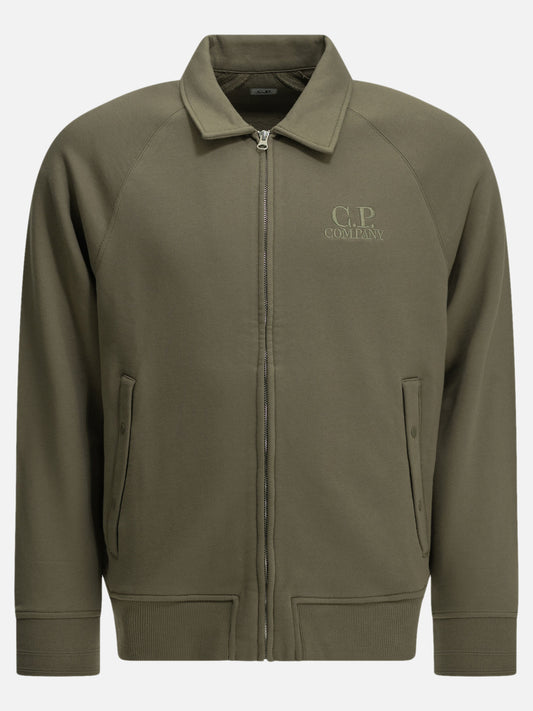 C.P. Company Zip-up Sweatshirt with Logo Green

