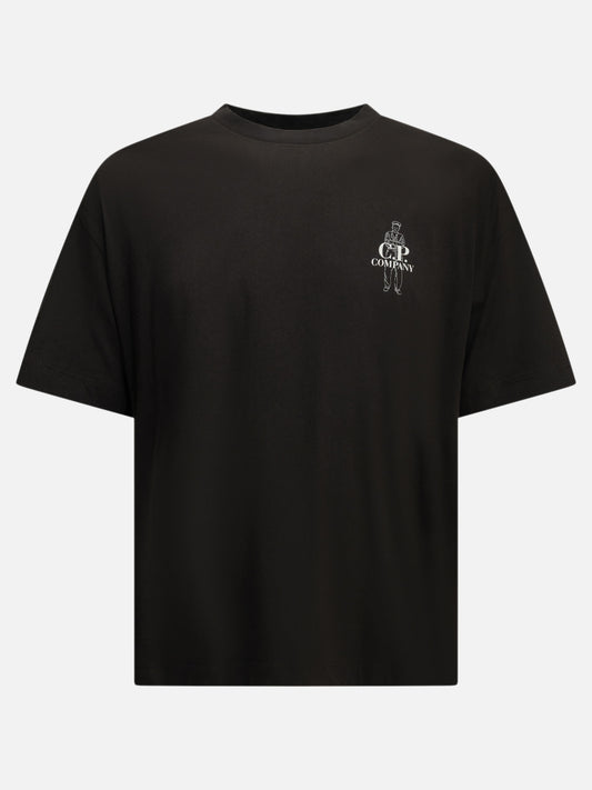 C.P. Company Crewneck T-shirt with logo Black

