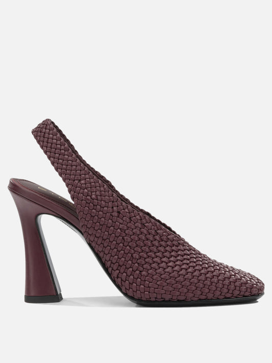 Etro 90MM Woven Slingbacks Bordeaux

