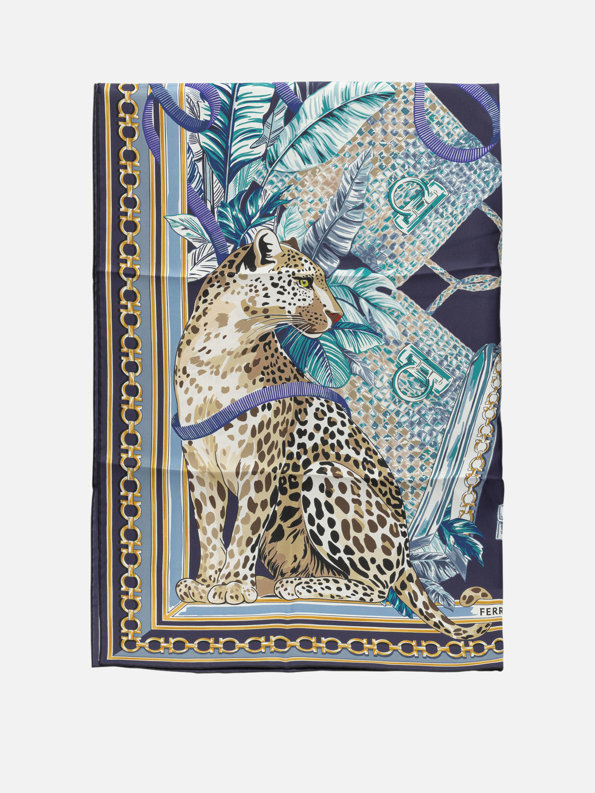 Ferragamo "Felini" Scarf Blue

