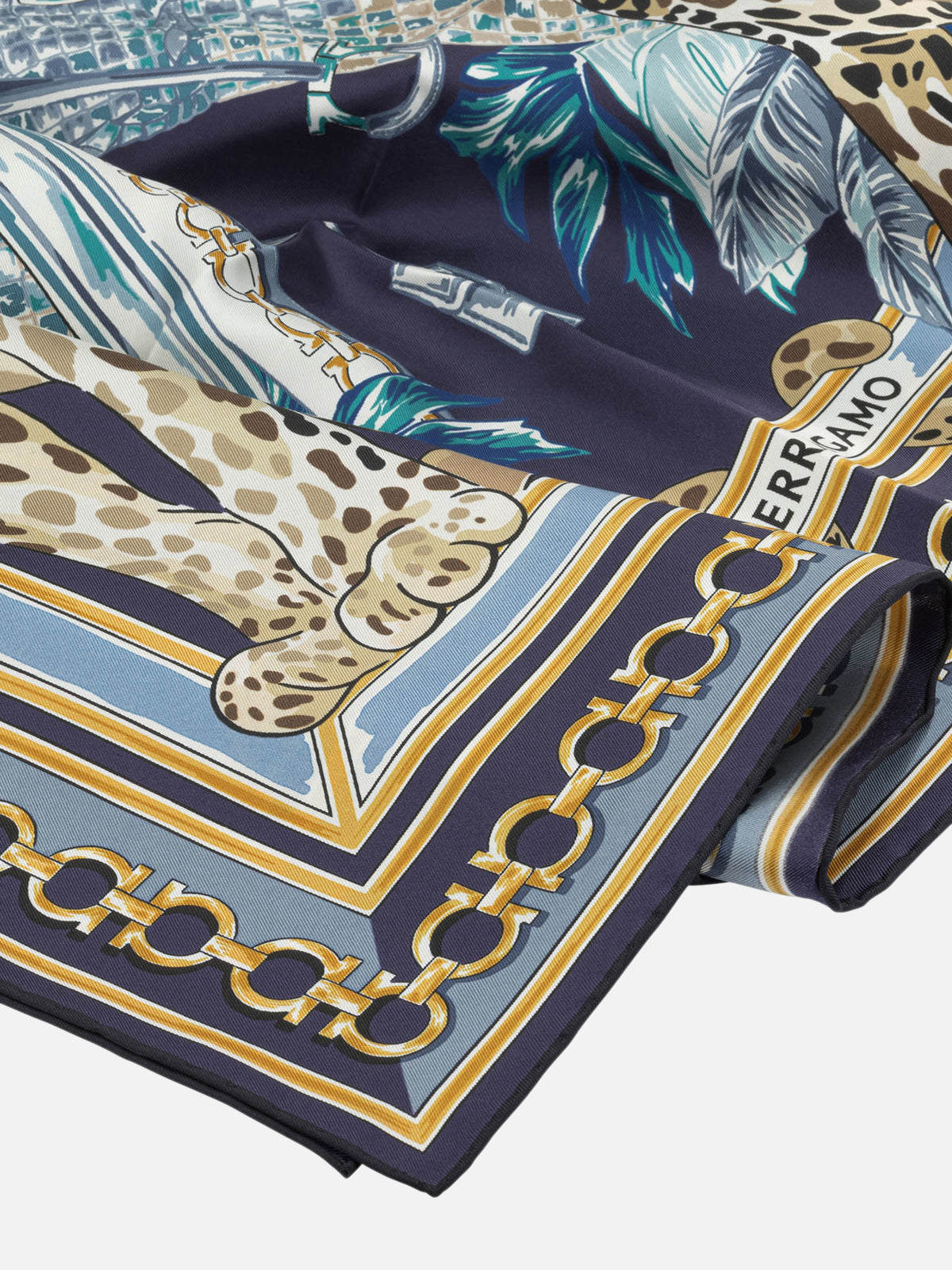 Ferragamo "Felini" Scarf Blue - VIETTI