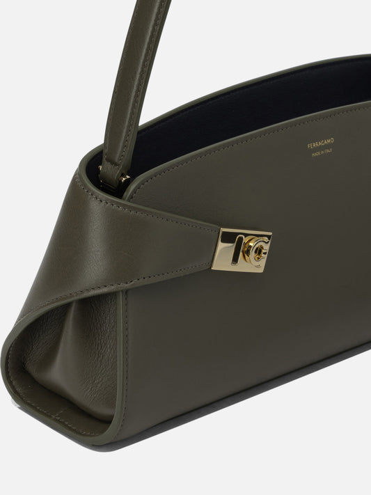 Ferragamo "Hug East-West" Medium Shoulder Bag Green

