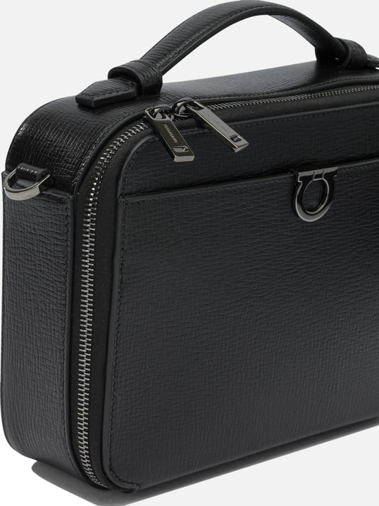 Ferragamo "Gancini" small crossbody bag Black

