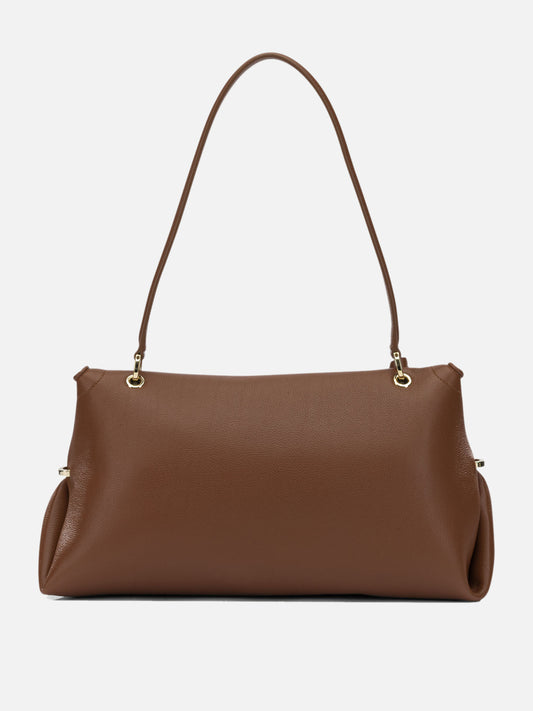 Ferragamo Medium "Gancini" Shoulder Bag Brown

