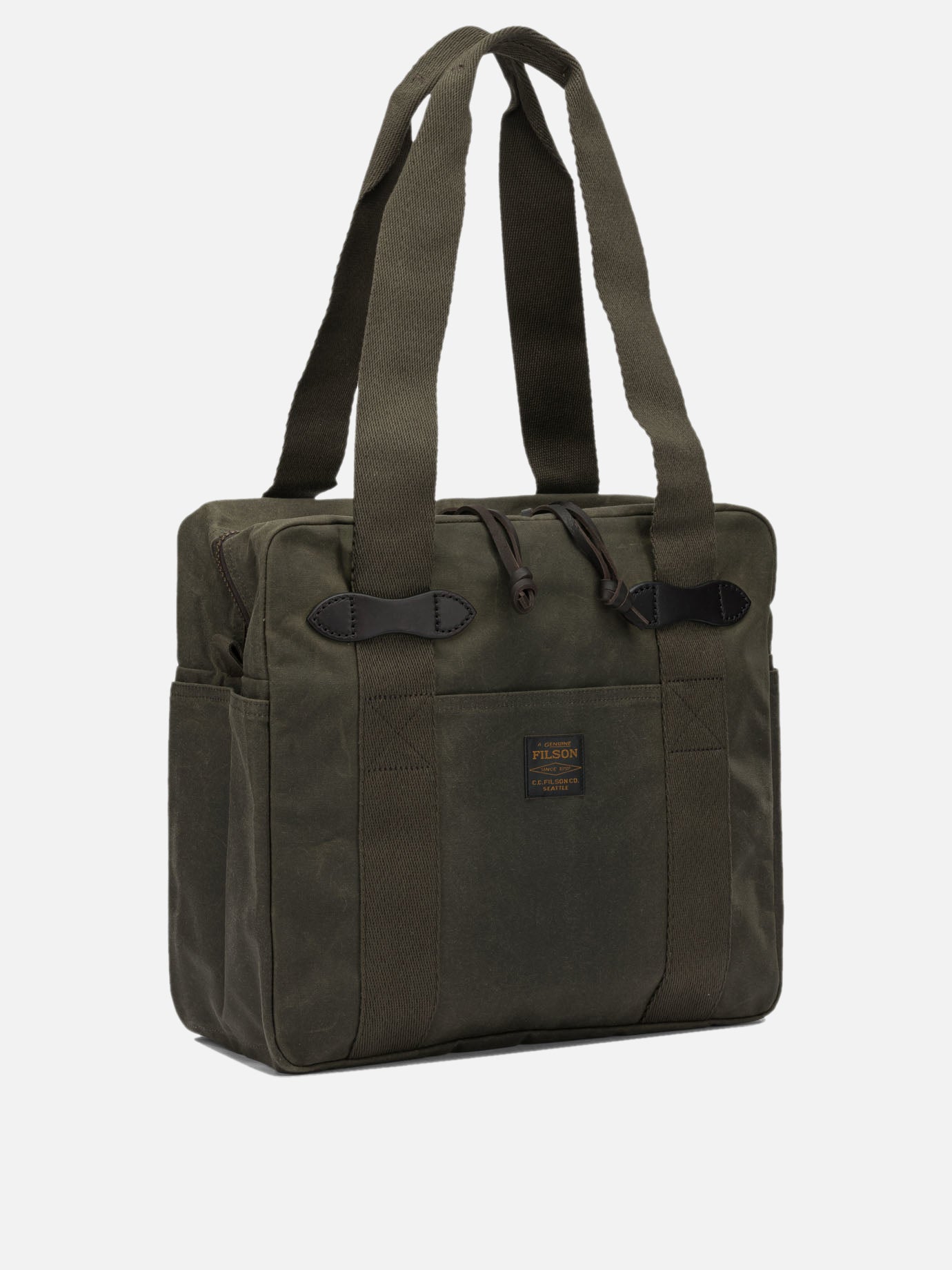 Medium bags 100% waxed cotton - Secondary fabric: 100% leather  Green - Filson Men | PDP | VIETTI Online Store | thumbnail_2
