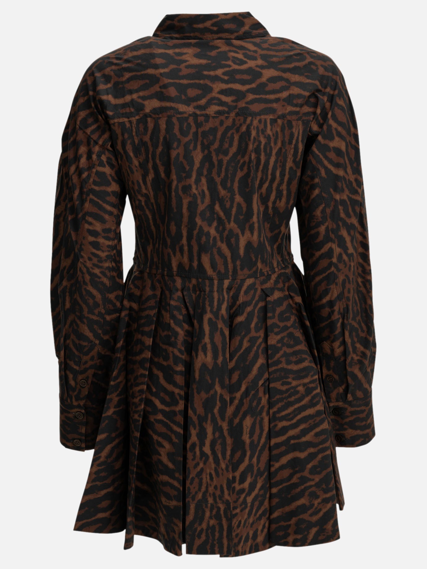 Ganni "Leopard" Short Dress Brown - VIETTI