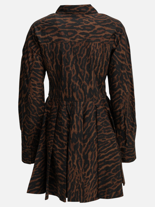 Ganni "Leopard" Short Dress Brown

