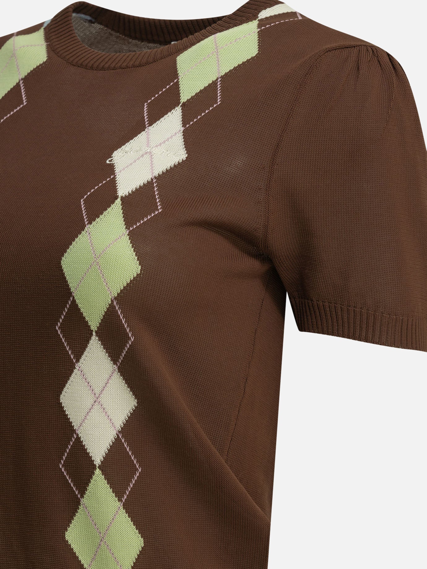 Crewneck sweaters Argyle  Brown - Ganni Women | PDP | VIETTI Online Store | Zoom-Modal_6
