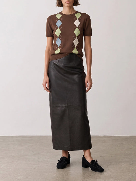 Crewneck sweaters Argyle  Brown - Ganni Women | PLP | VIETTI Online Store | 2
