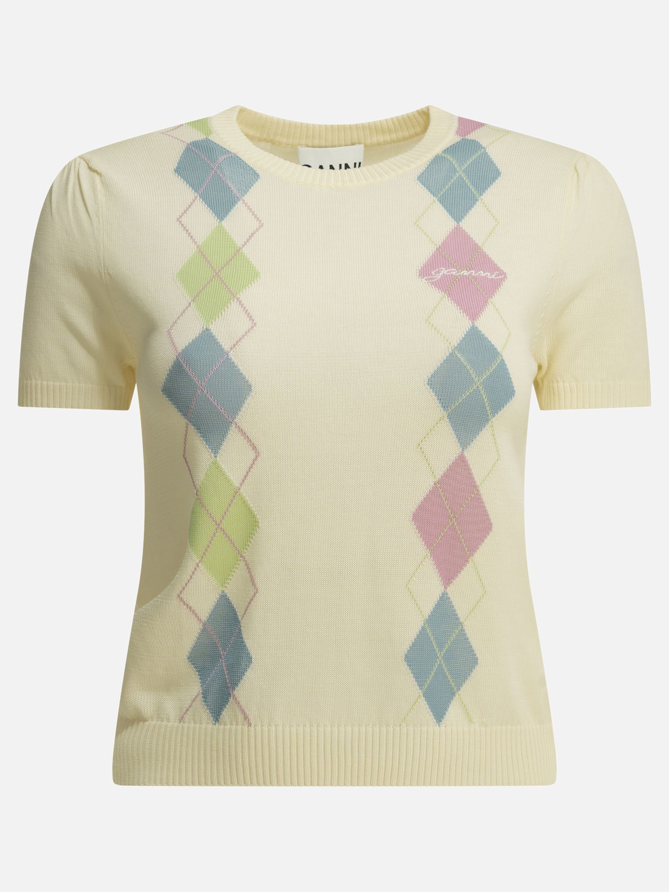 Maglioni girocollo Argyle  Bianco - Ganni Donna | PDP | VIETTI Online Store | Zoom-Modal
