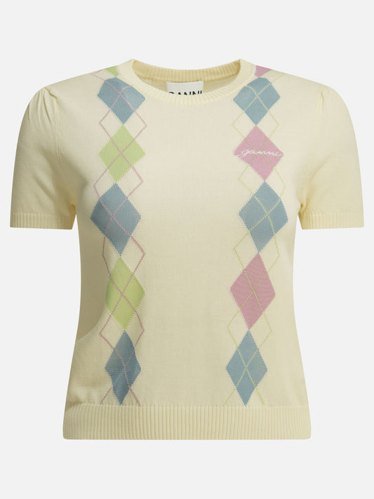 Maglioni girocollo Argyle  Bianco - Ganni Donna | PLP | VIETTI Online Store 
