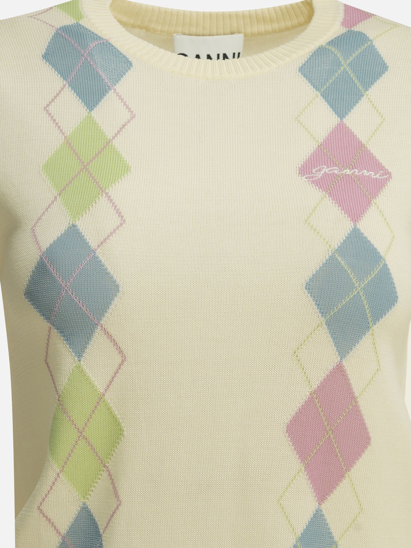 Maglioni girocollo Argyle  Bianco - Ganni Donna | PDP | VIETTI Online Store | Zoom-Modal_3
