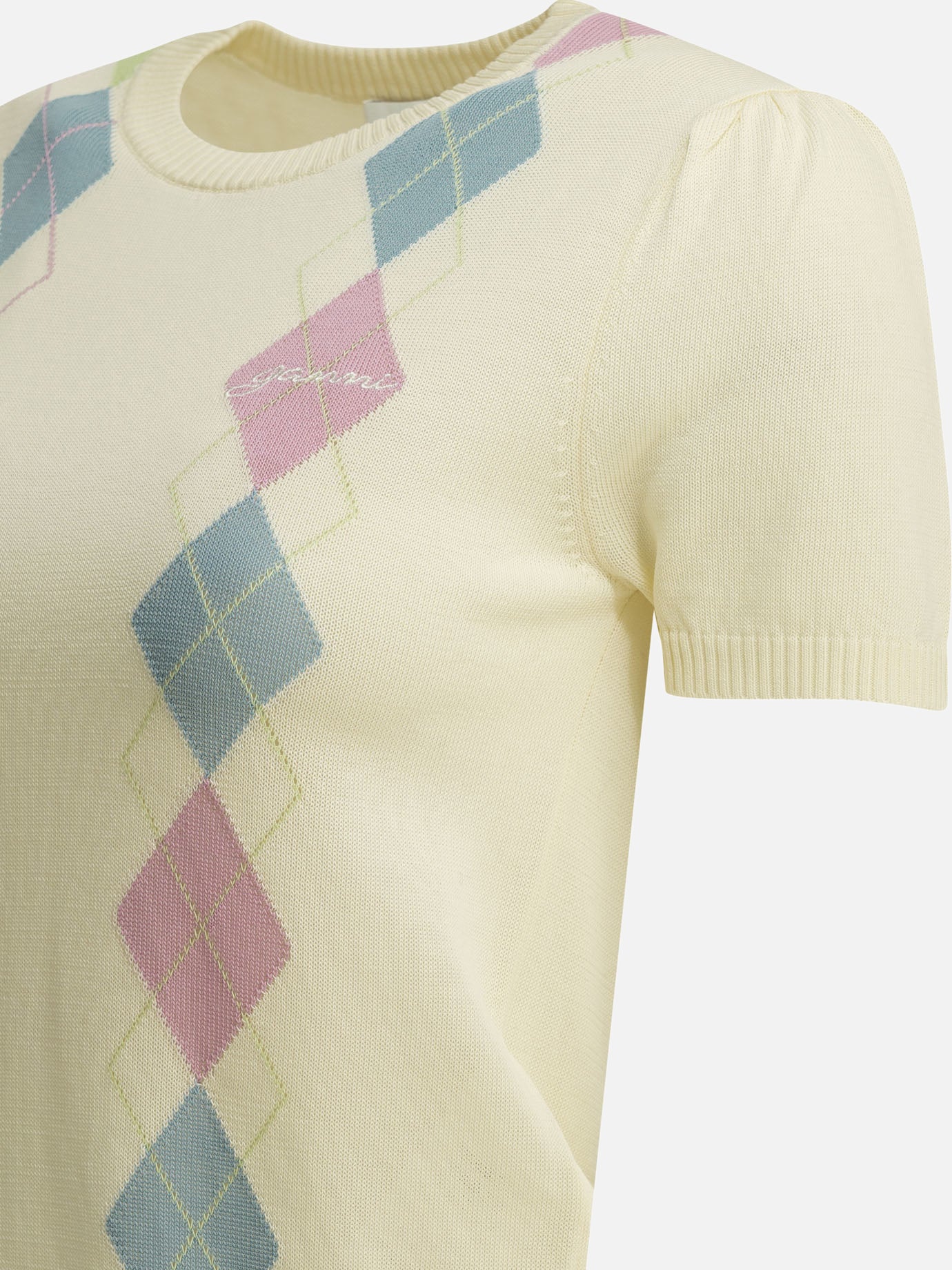 Maglioni girocollo Argyle  Bianco - Ganni Donna | PDP | VIETTI Online Store | Zoom-Modal_4
