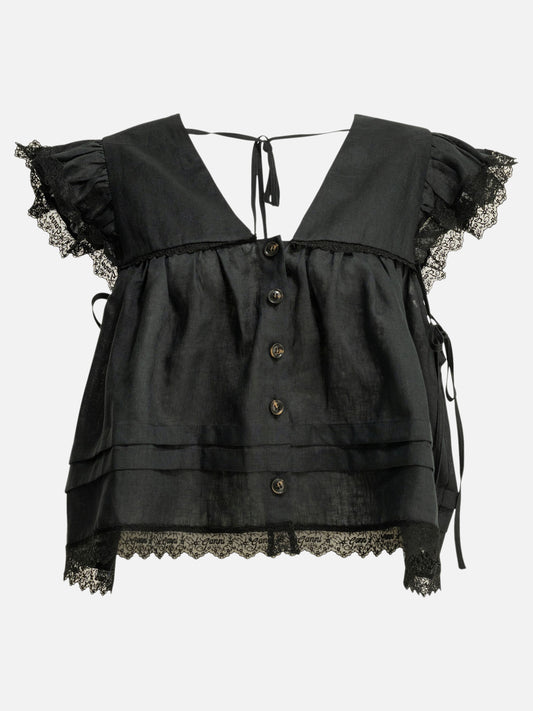 Blouses Solid colour  Black - Ganni Women | PLP | VIETTI Online Store 
