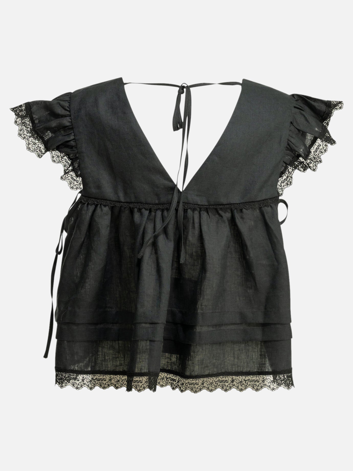 Blouses Solid colour  Black - Ganni Women | PDP | VIETTI Online Store | thumbnail_2