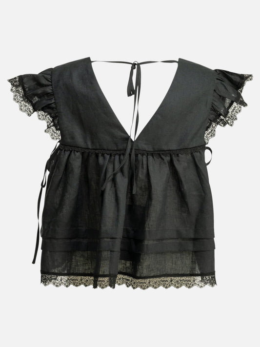Blouses Solid colour  Black - Ganni Women | PLP | VIETTI Online Store | 2
