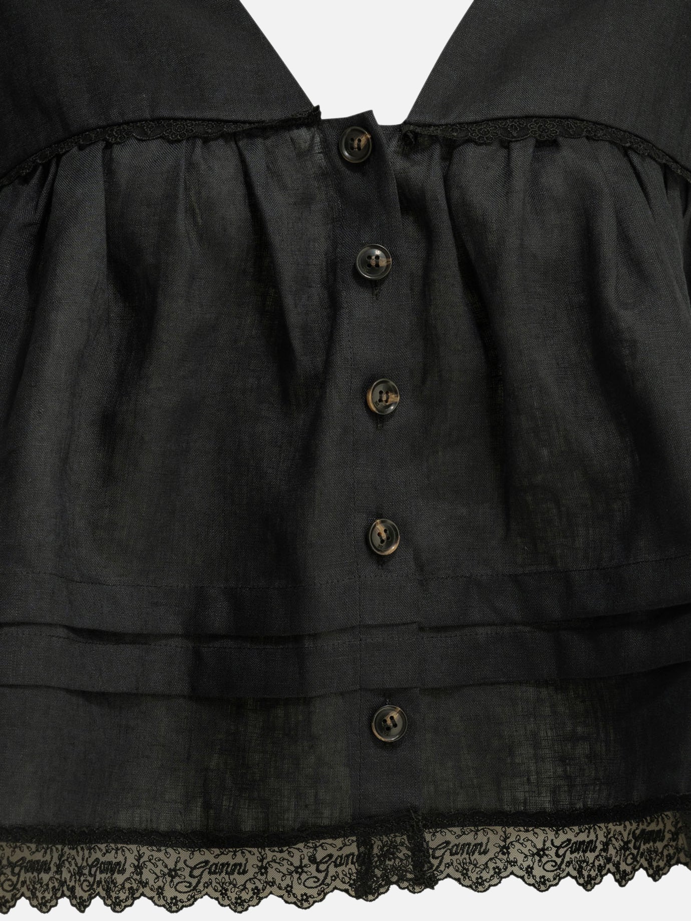Blouses Solid colour  Black - Ganni Women | PDP | VIETTI Online Store | Zoom-Modal_3
