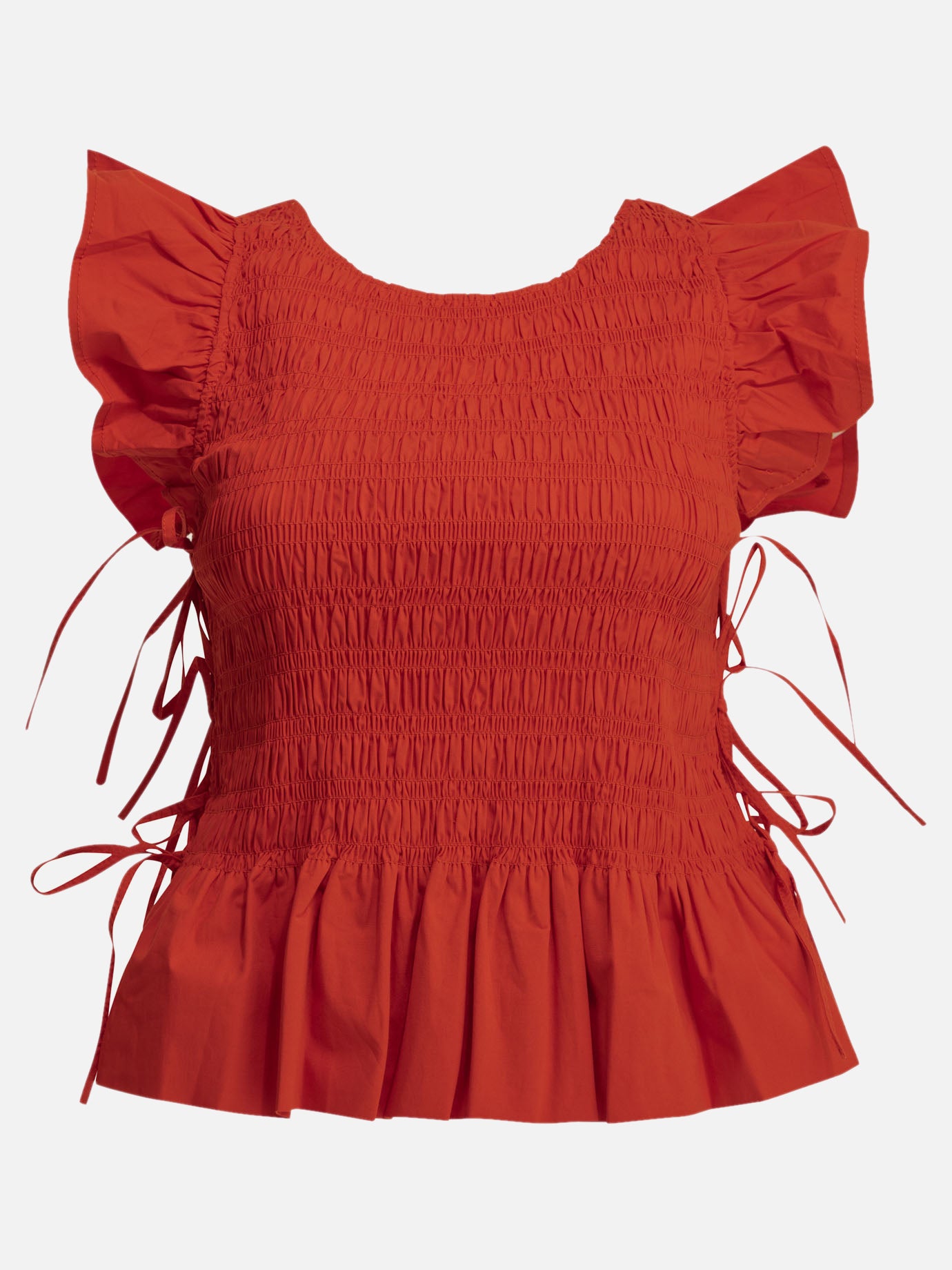 Casual tops Solid colour  Red - Ganni Women | PDP | VIETTI Online Store | thumbnail