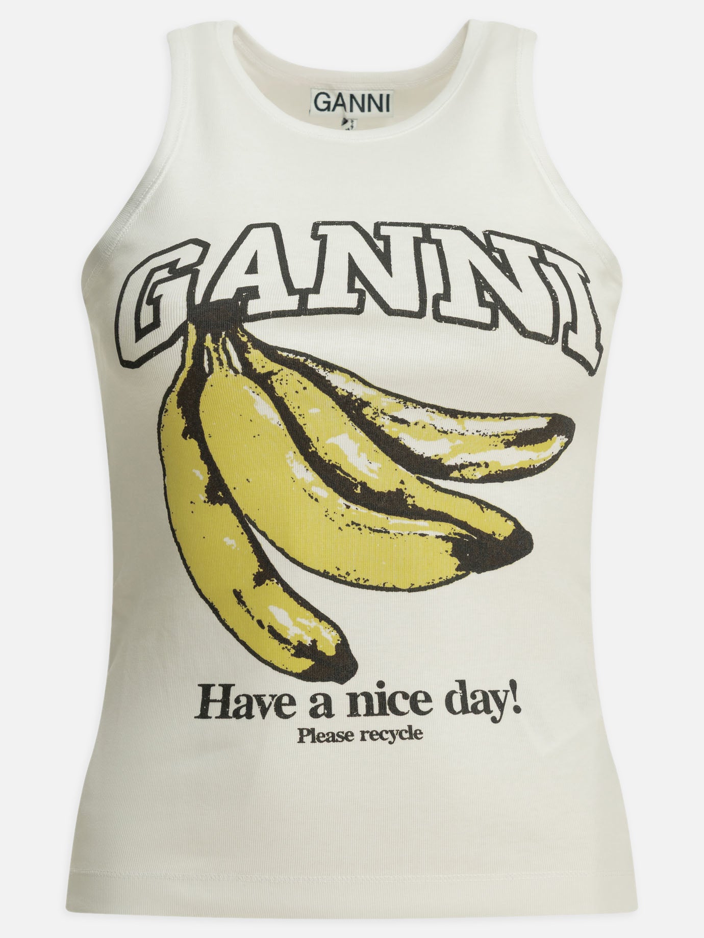 Tank tops Logo  White - Ganni Women | PDP | VIETTI Online Store | Zoom-Modal
