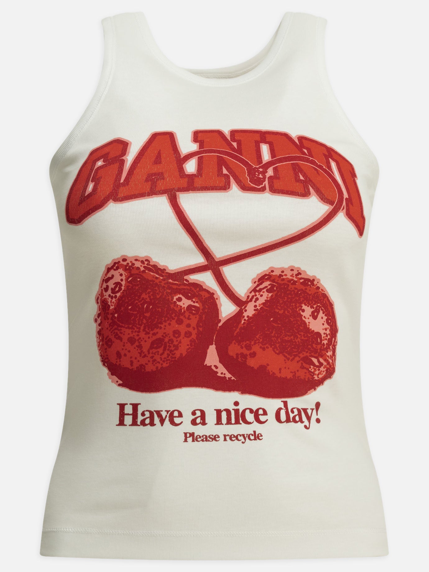 Tank tops Logo  White - Ganni Women | PDP | VIETTI Online Store | thumbnail