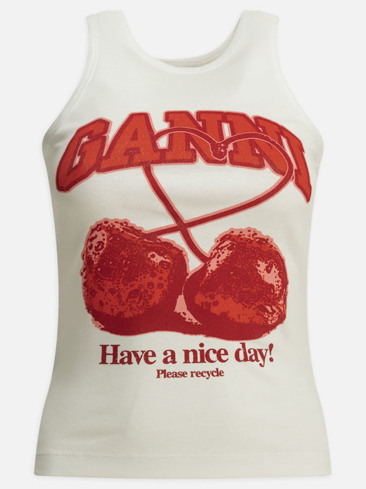 Tank tops Logo  White - Ganni Women | PLP | VIETTI Online Store 
