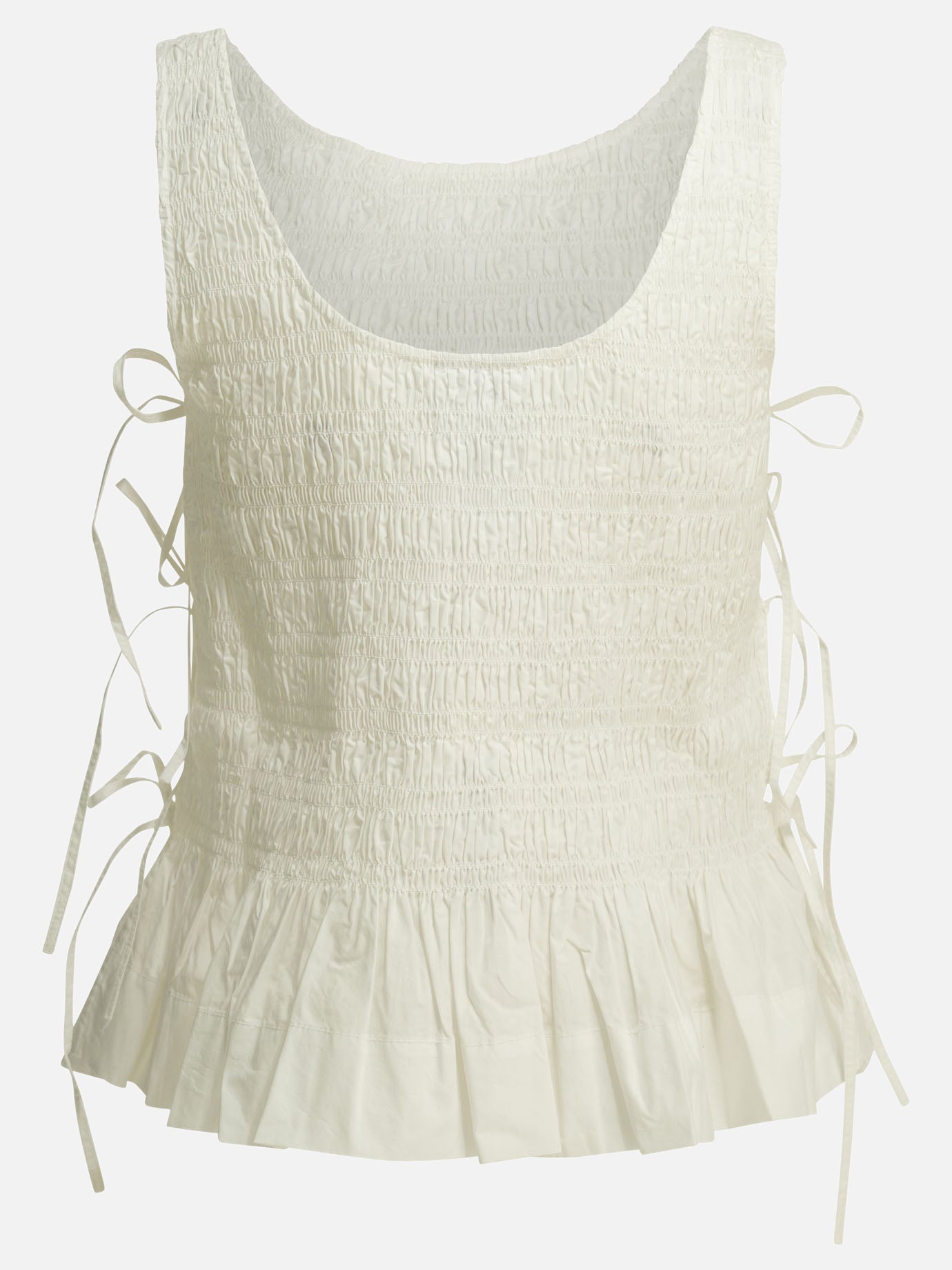 Casual tops Solid colour  White - Ganni Women | PDP | VIETTI Online Store | thumbnail_2