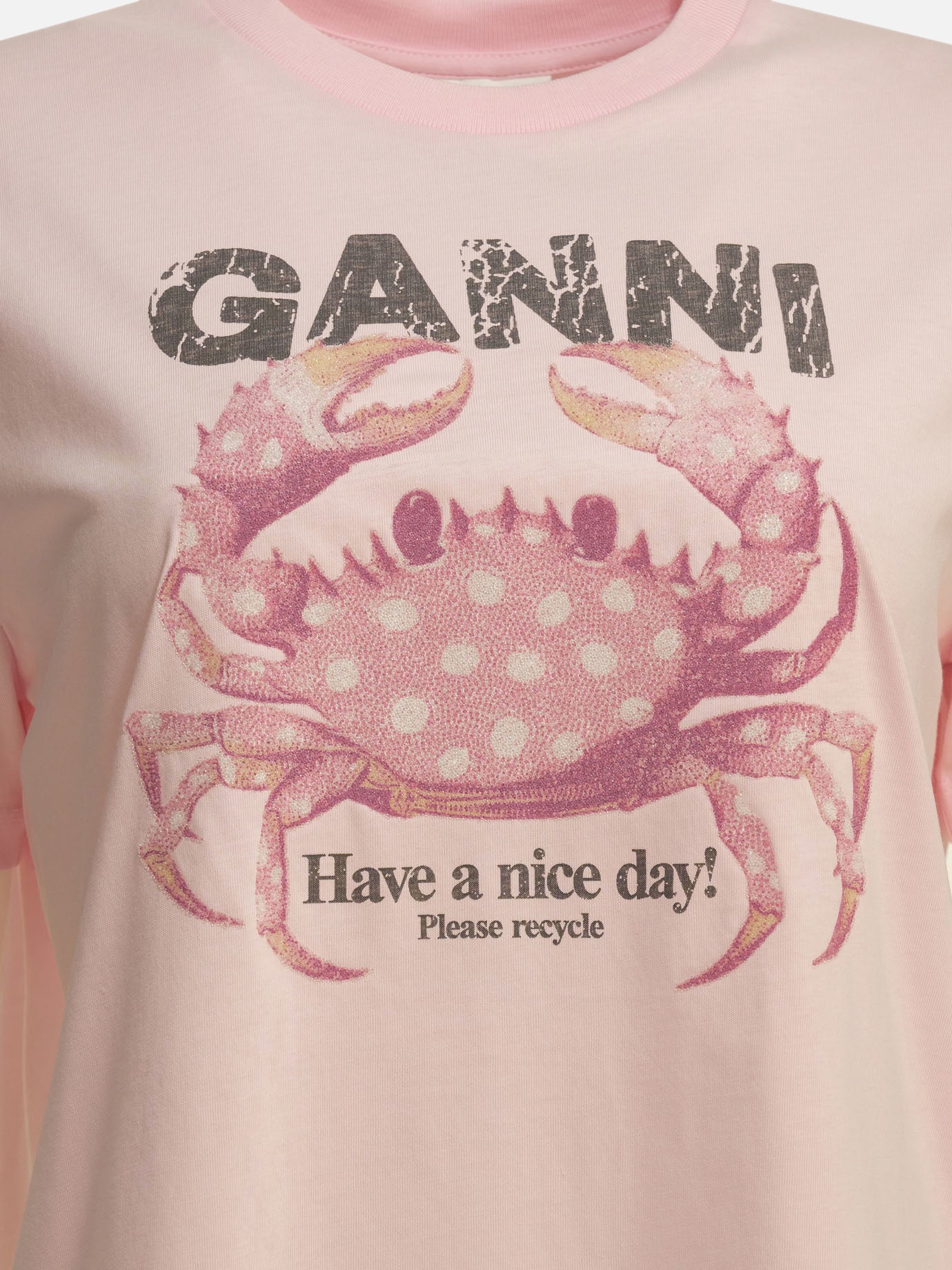 Crewneck t-shirts Logo  Pink - Ganni Women | PDP | VIETTI Online Store | Zoom-Modal_3
