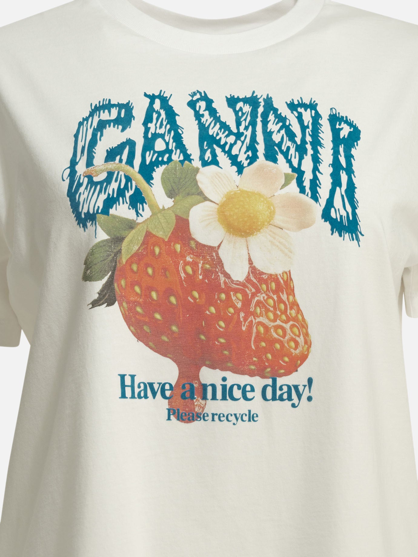 Crewneck t-shirts Logo  White - Ganni Women | PDP | VIETTI Online Store | thumbnail_3