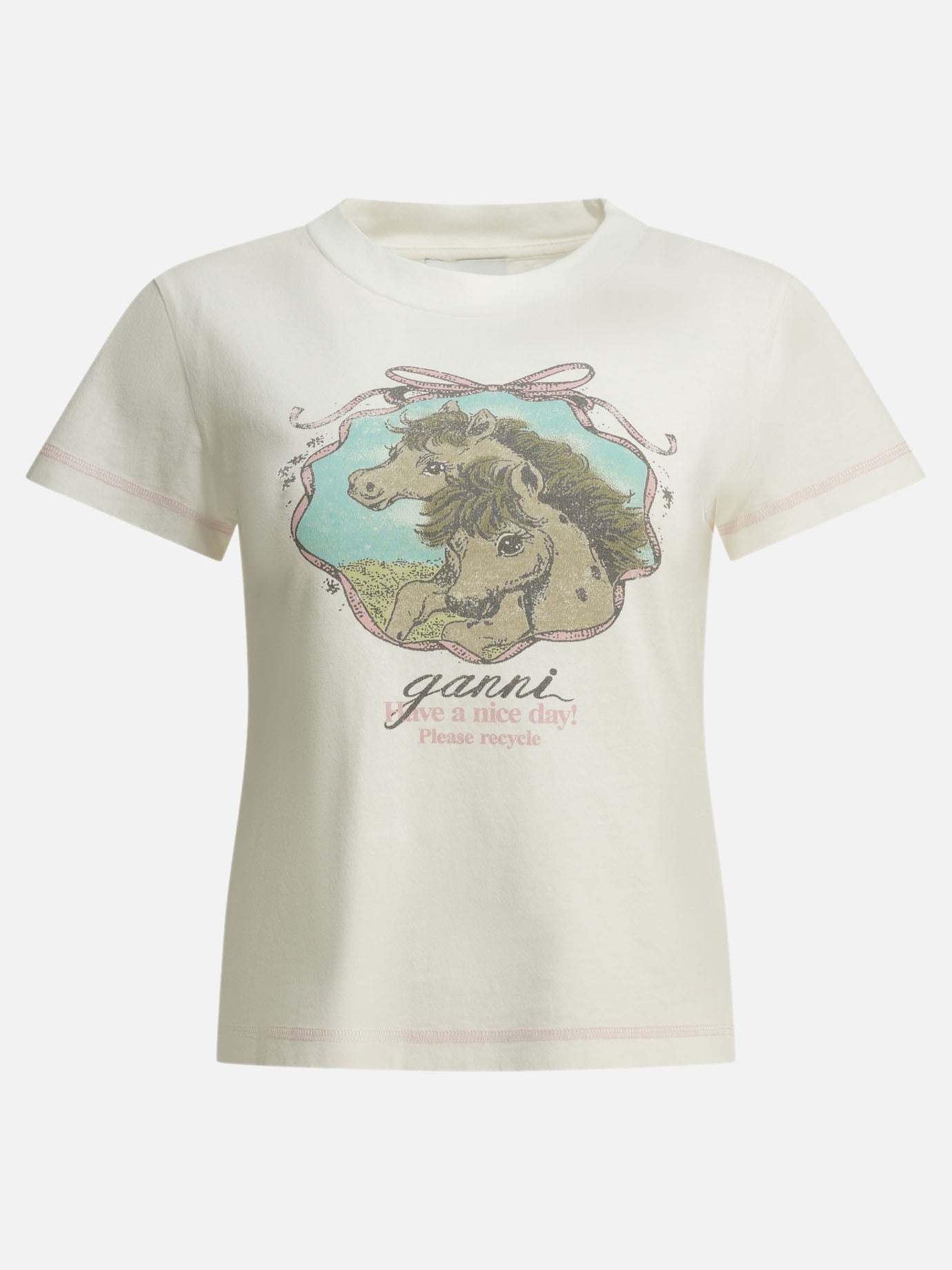 Crewneck t-shirts Graphics  White - Ganni Women | PDP | VIETTI Online Store | thumbnail