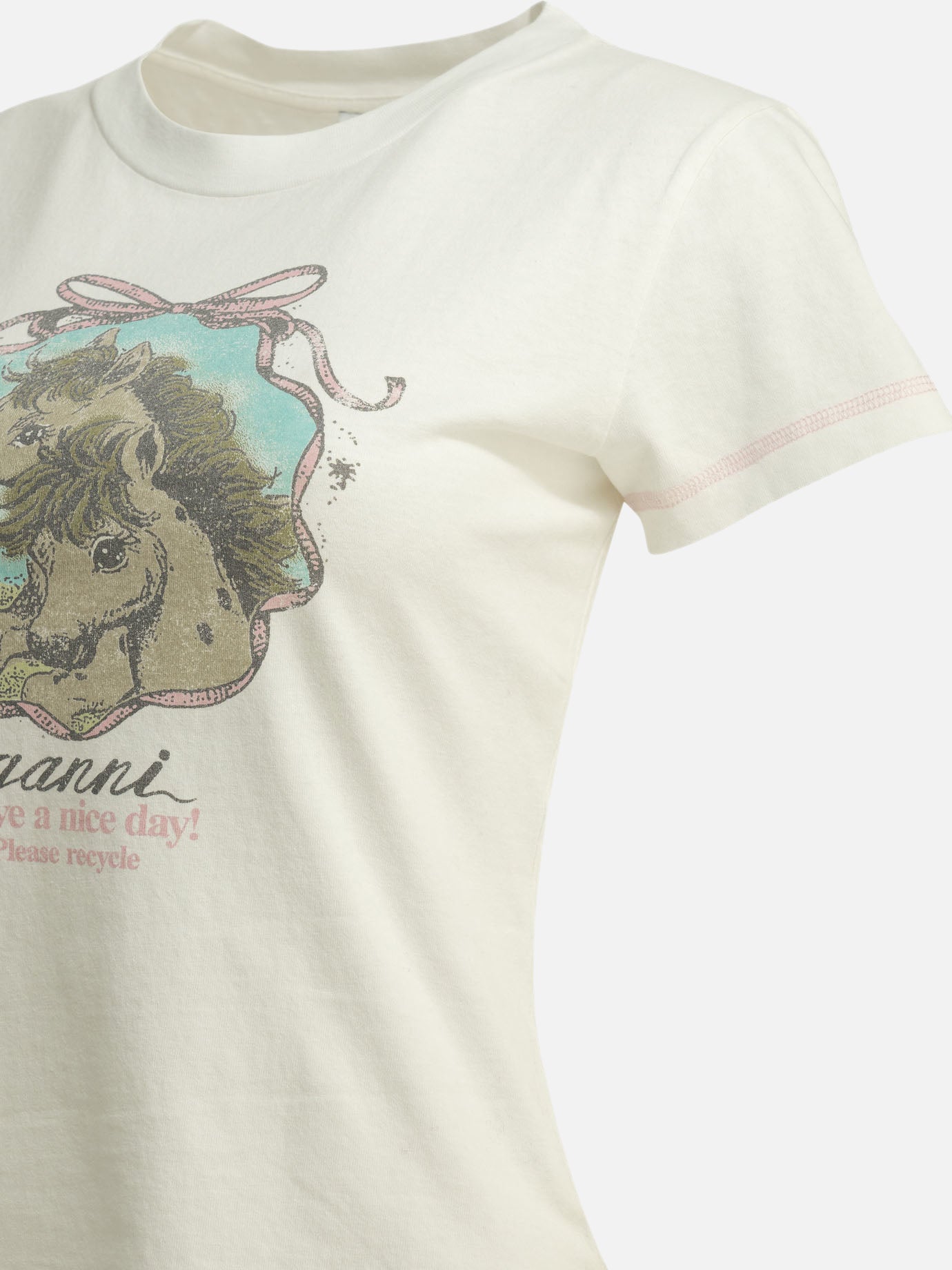 Crewneck t-shirts Graphics  White - Ganni Women | PDP | VIETTI Online Store | Zoom-Modal_6
