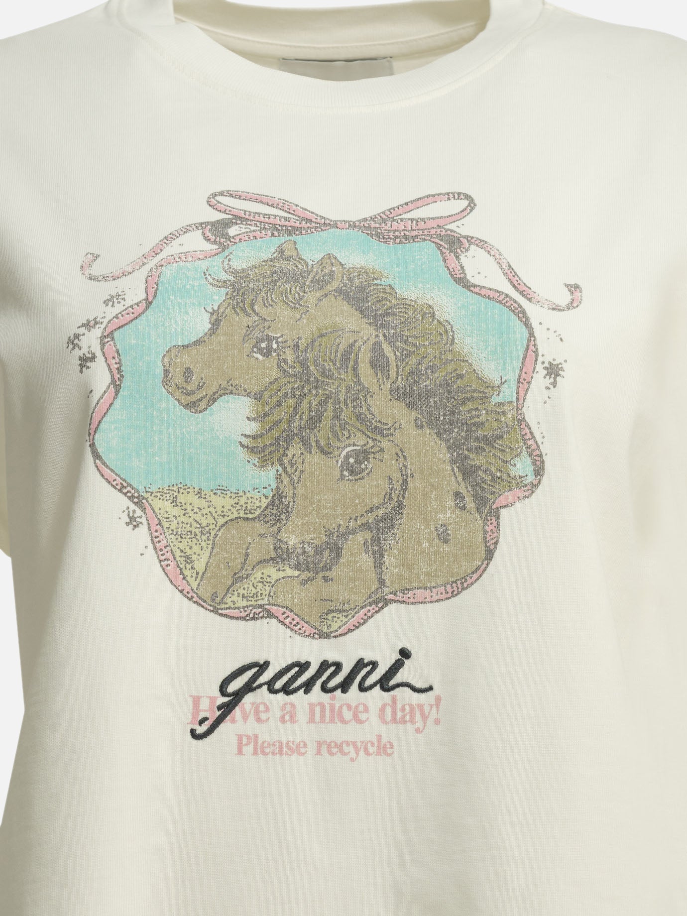 Crewneck t-shirts Logo  White - Ganni Women | PDP | VIETTI Online Store | thumbnail_3