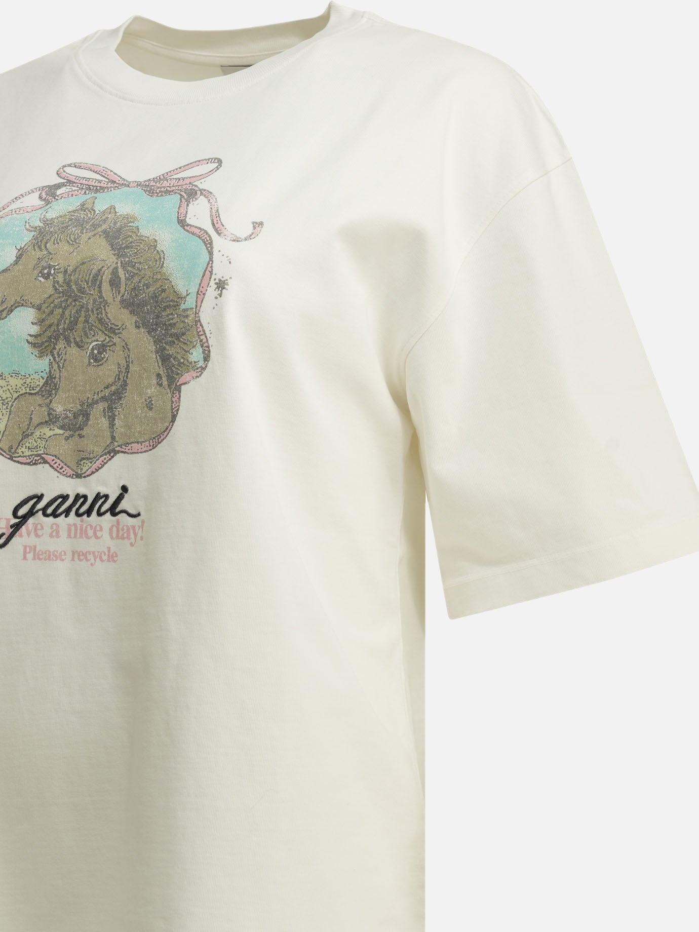 Crewneck t-shirts Logo  White - Ganni Women | PDP | VIETTI Online Store | Zoom-Modal_4
