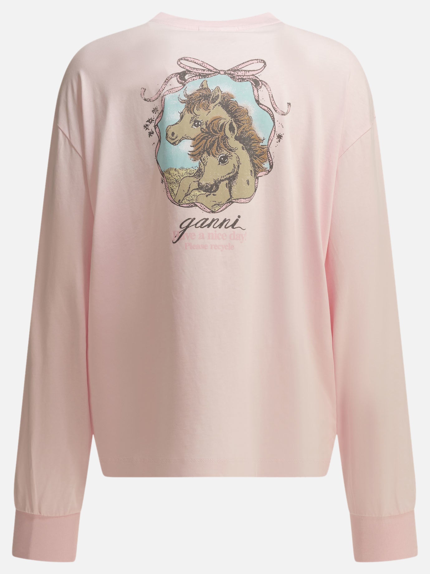 T-shirt girocollo Logo  Rosa - Ganni Donna | PDP | VIETTI Online Store | thumbnail_2