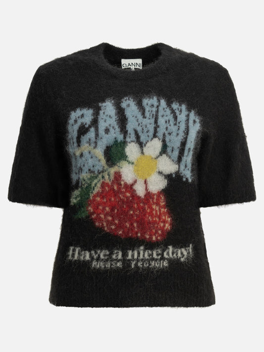 Maglioni girocollo Logo  Nero - Ganni Donna | PLP | VIETTI Online Store 
