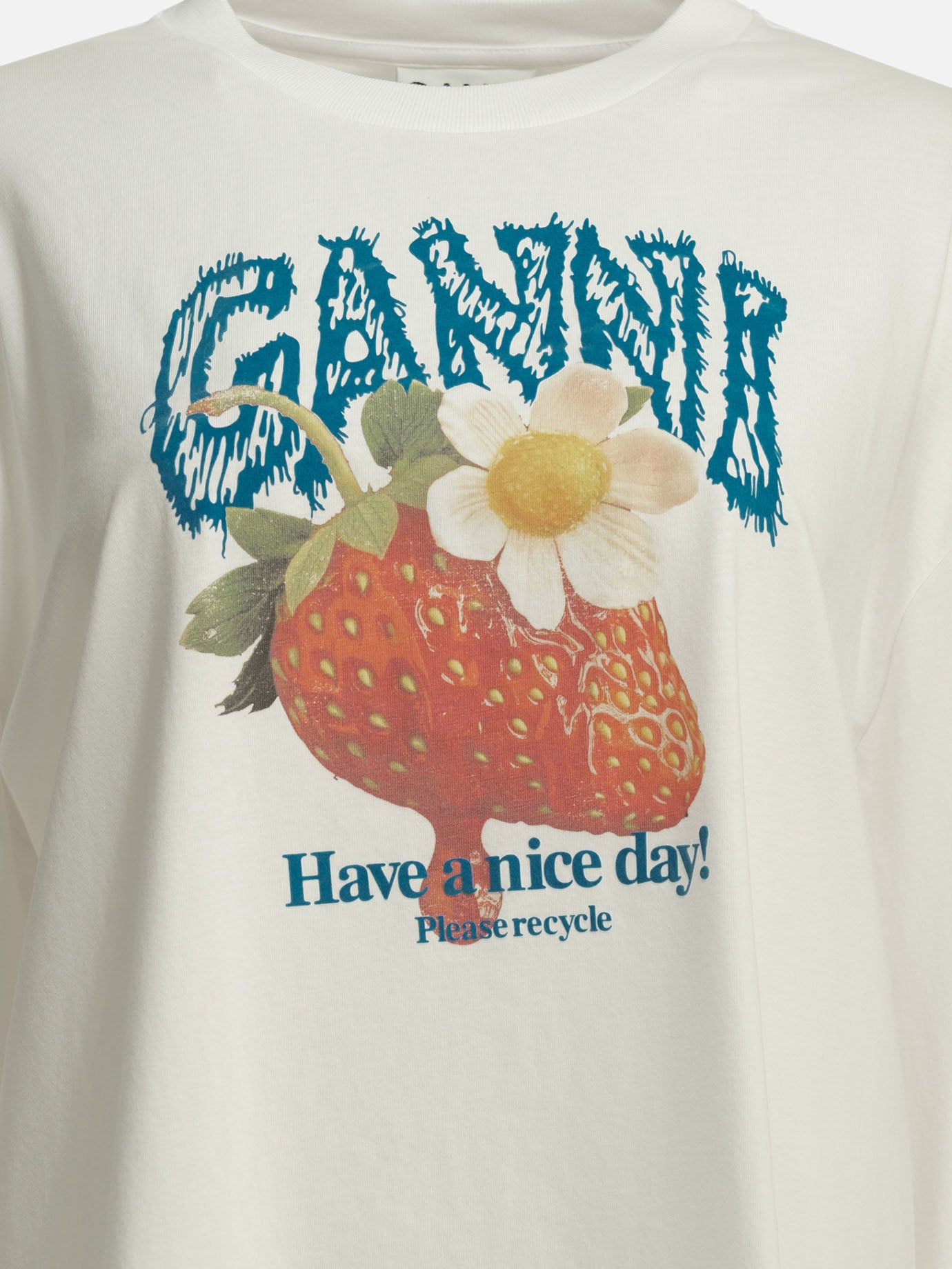Crewneck t-shirts Logo  White - Ganni Women | PDP | VIETTI Online Store | Zoom-Modal_3
