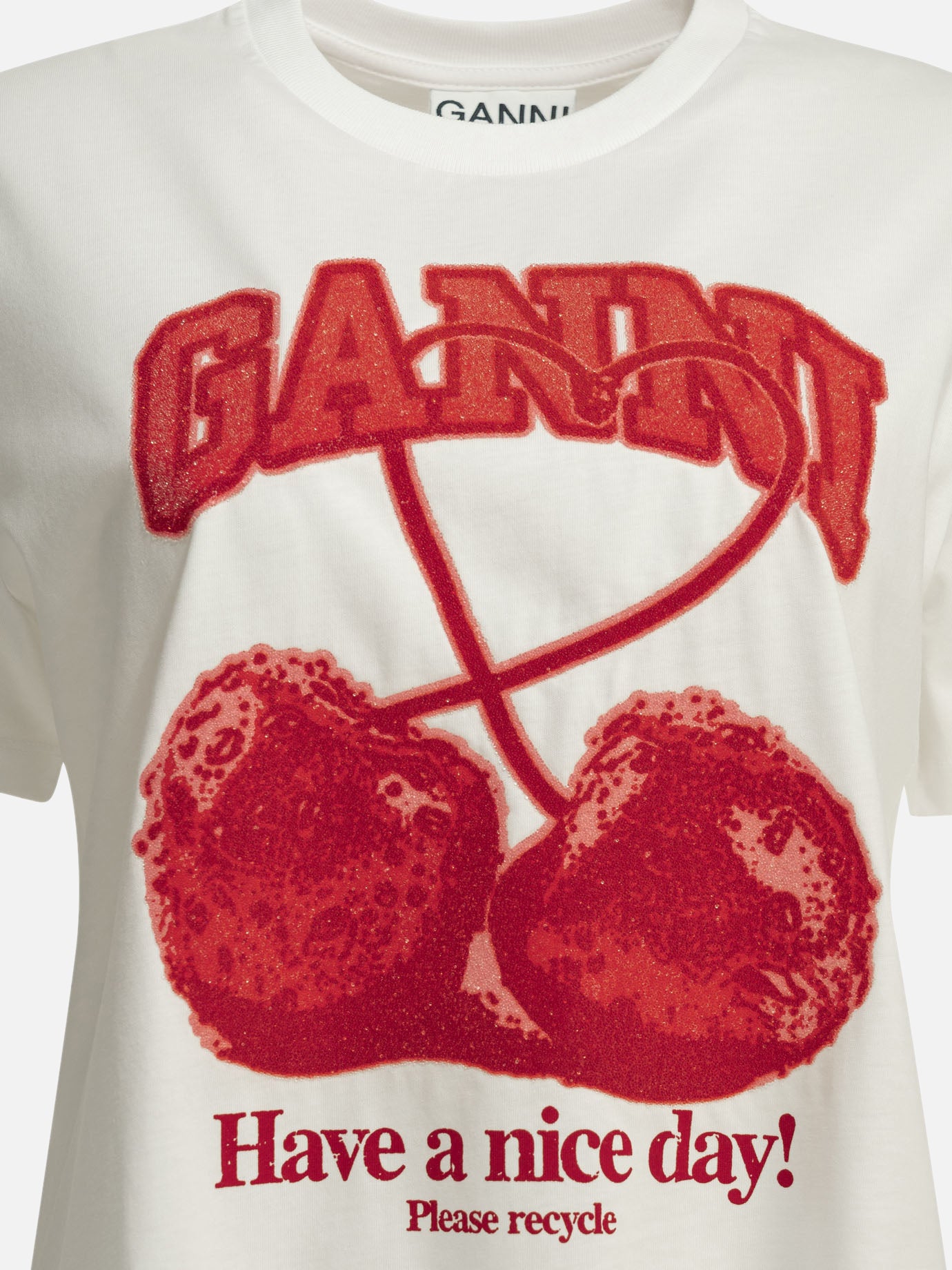 Crewneck t-shirts Logo  White - Ganni Women | PDP | VIETTI Online Store | Zoom-Modal_3
