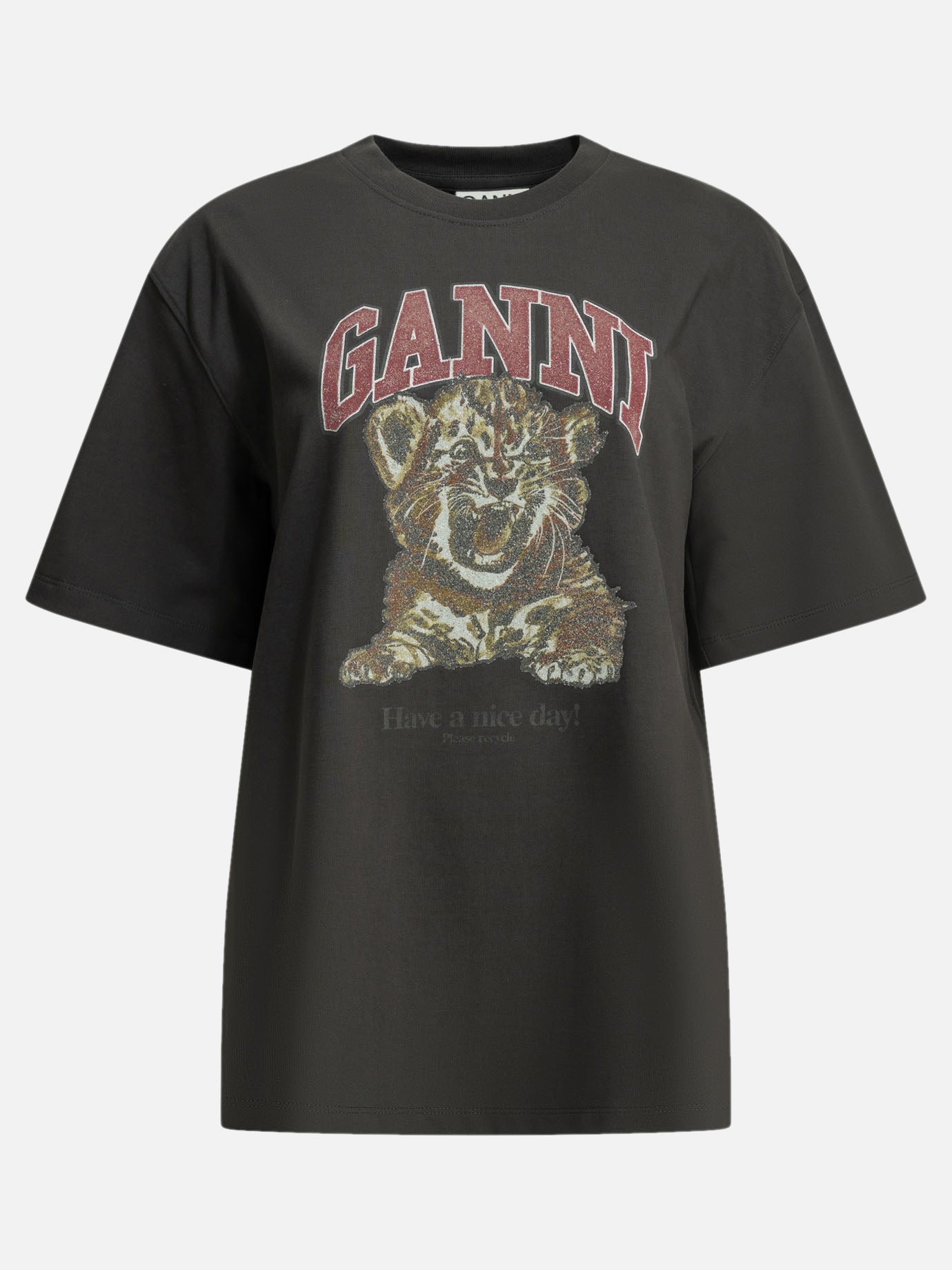Crewneck t-shirts Logo  Black - Ganni Women | PDP | VIETTI Online Store | thumbnail