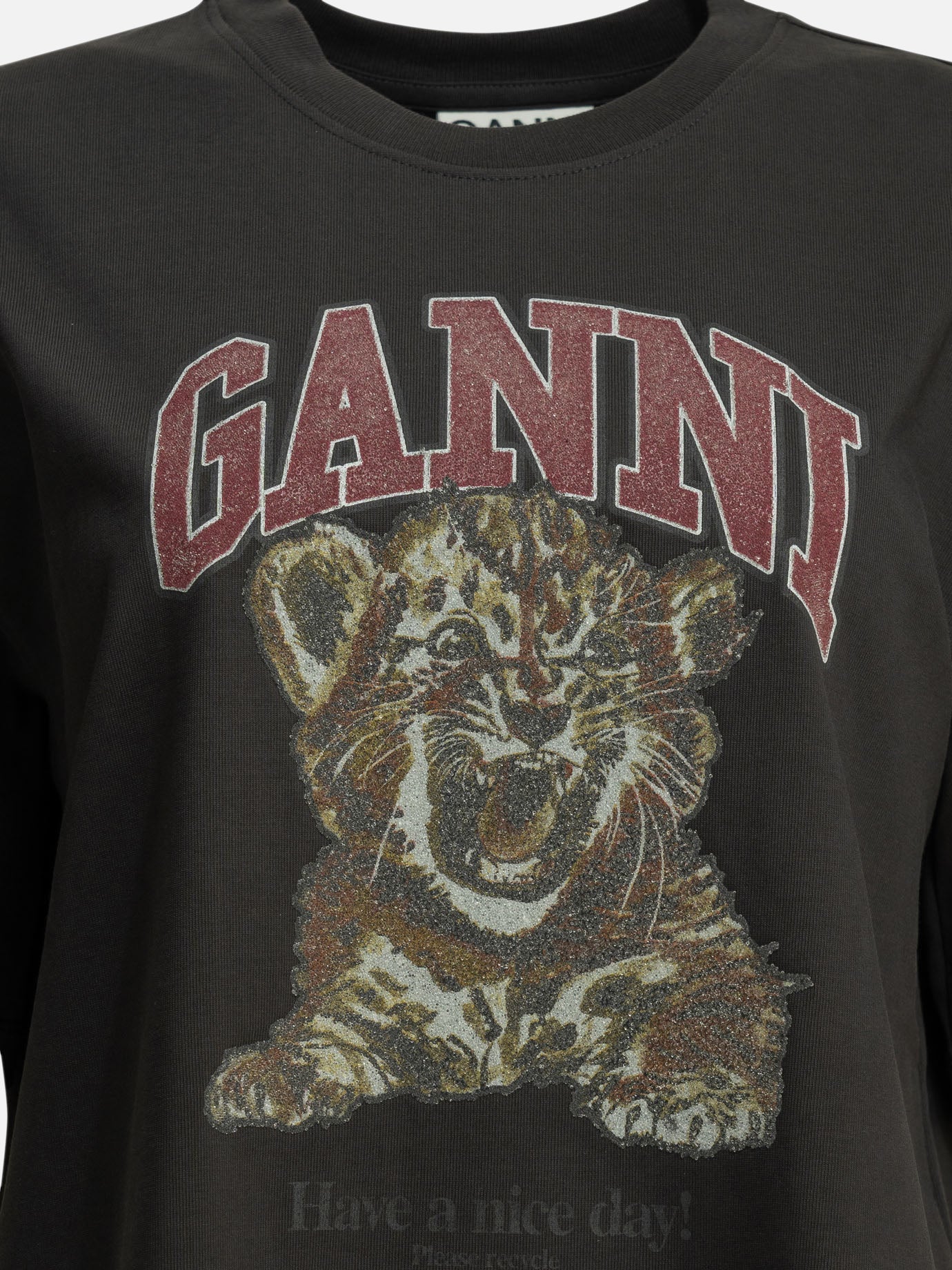 Crewneck t-shirts Logo  Black - Ganni Women | PDP | VIETTI Online Store | thumbnail_3