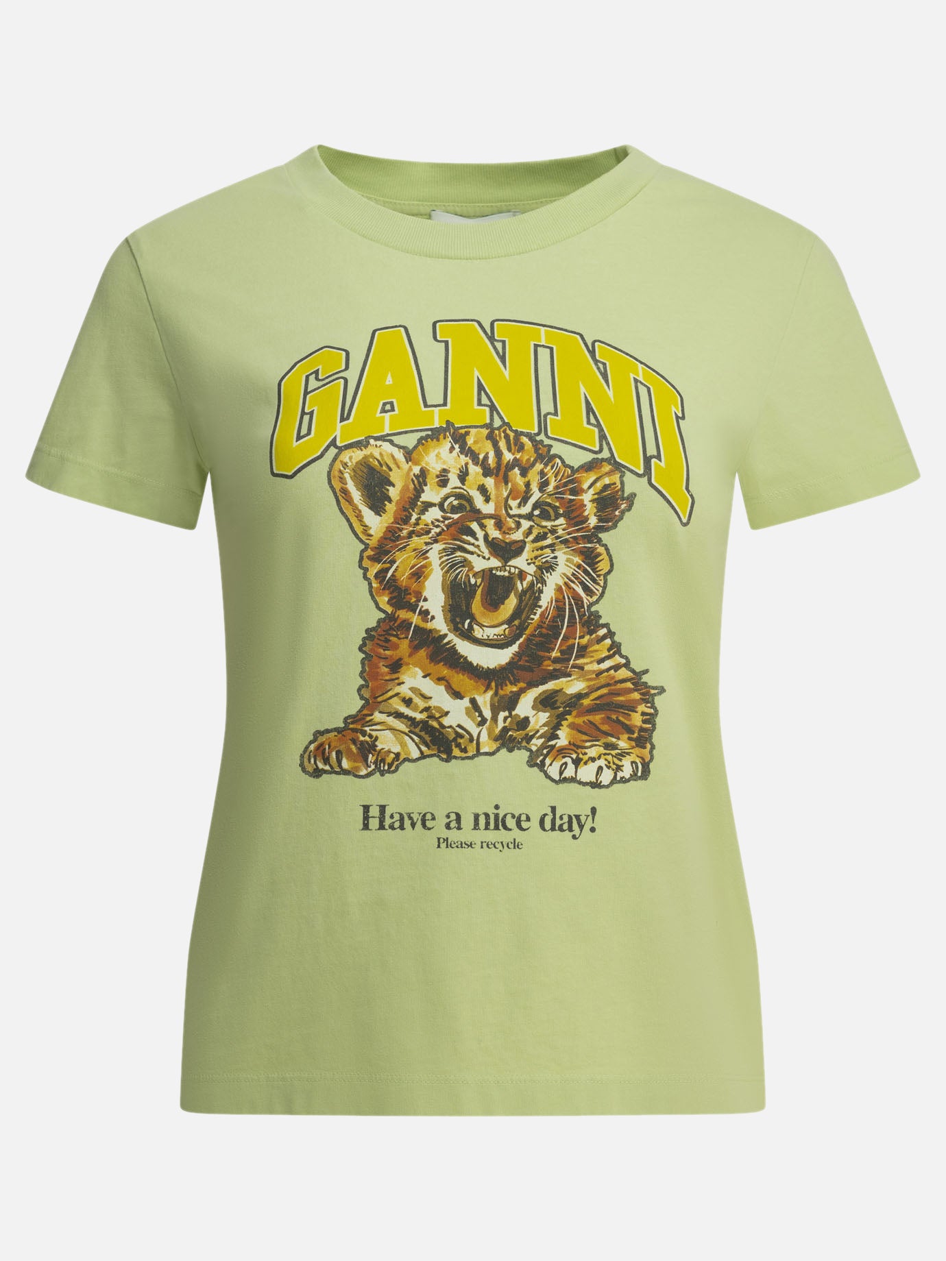 T-shirt girocollo Logo  Verde - Ganni Donna | PDP | VIETTI Online Store | thumbnail
