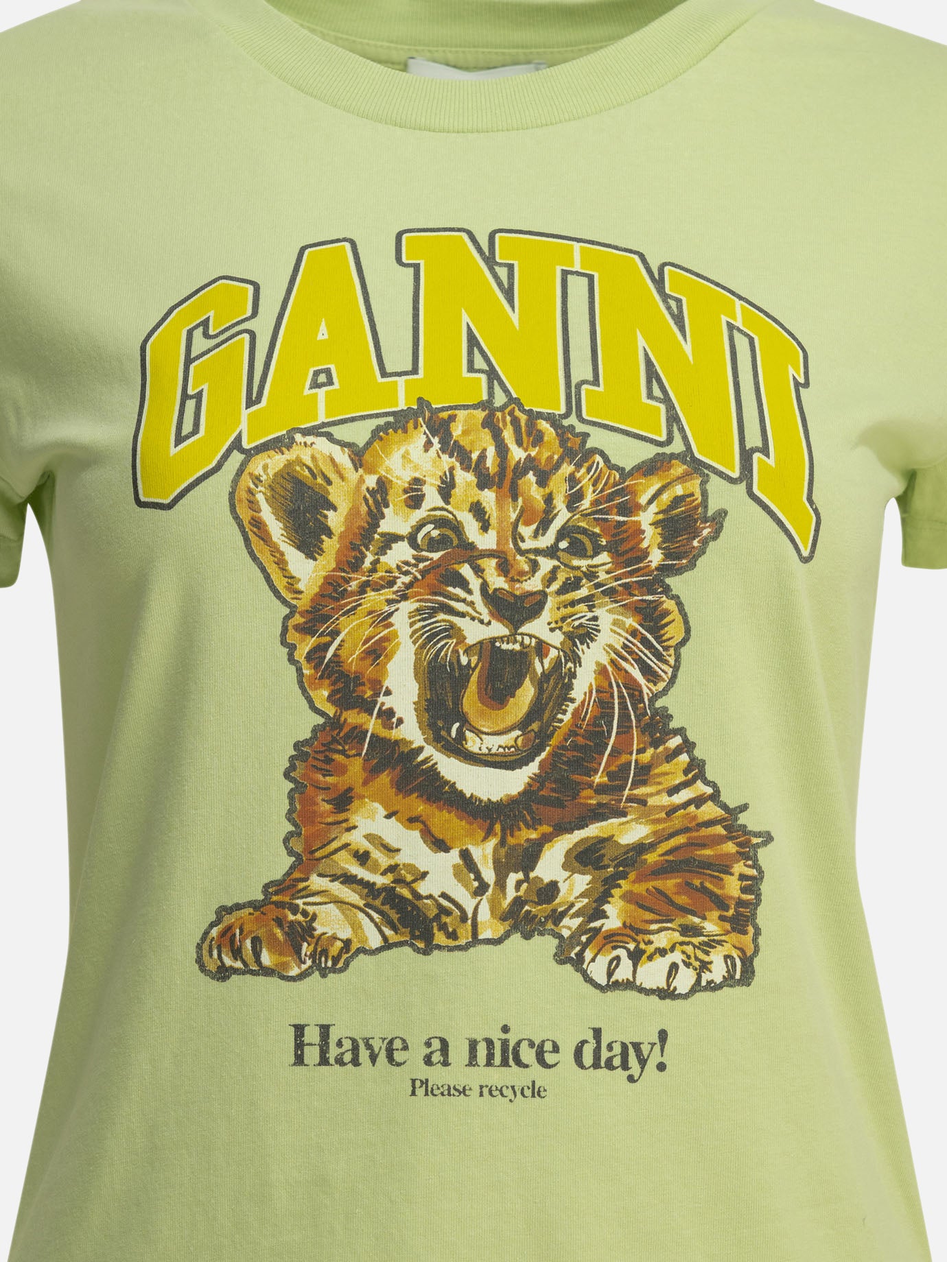 T-shirt girocollo Logo  Verde - Ganni Donna | PDP | VIETTI Online Store | thumbnail_3