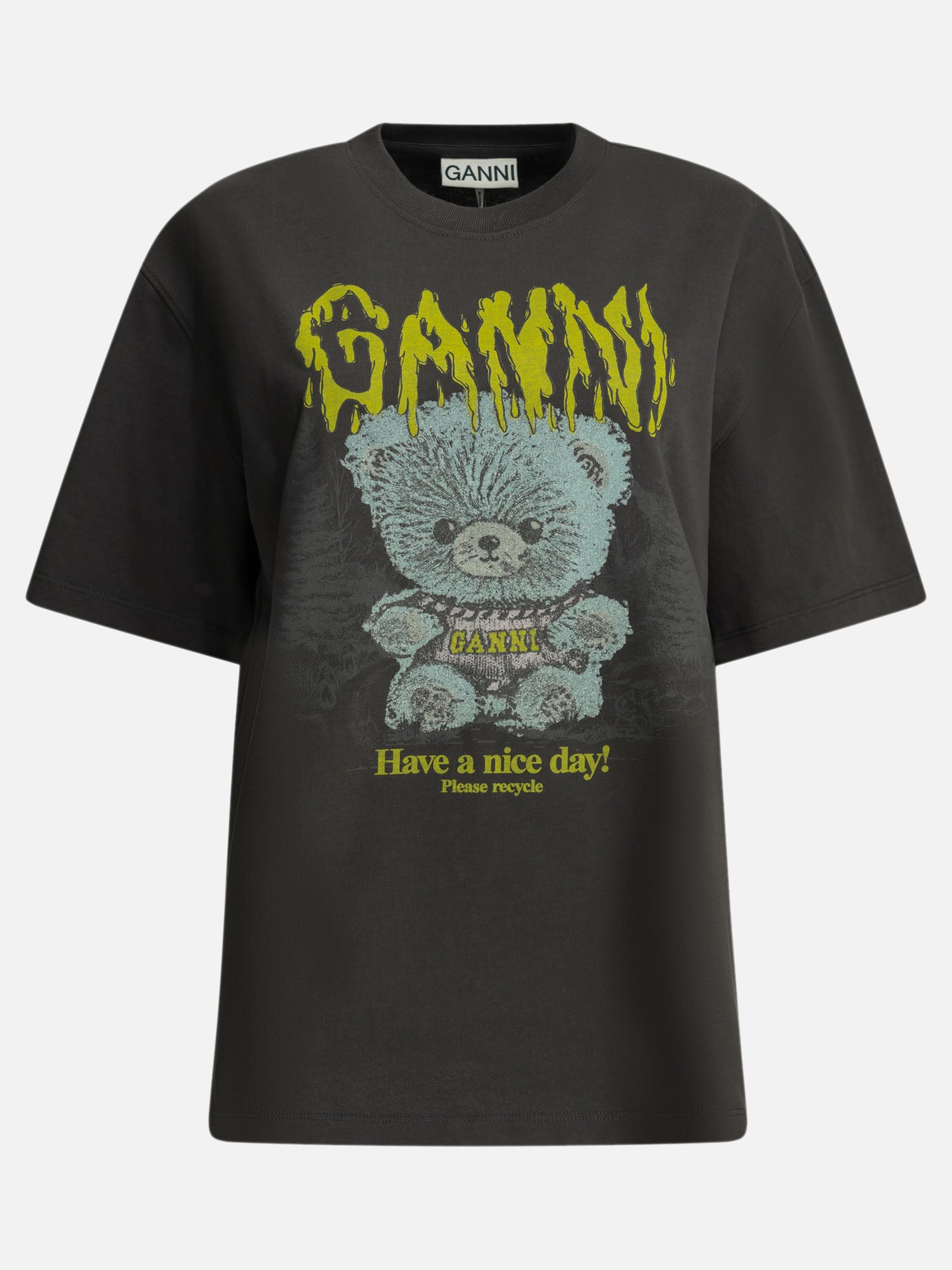 Crewneck t-shirts Logo  Black - Ganni Women | PDP | VIETTI Online Store | Zoom-Modal
