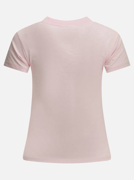 Ganni "Forest Teddy" Crew-Neck T-Shirt Pink

