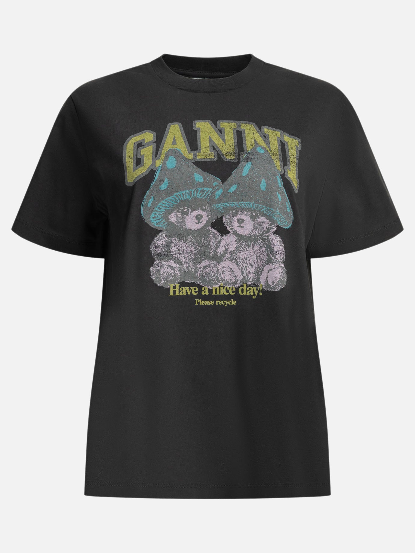 Crewneck t-shirts Logo  Black - Ganni Women | PDP | VIETTI Online Store | Zoom-Modal

